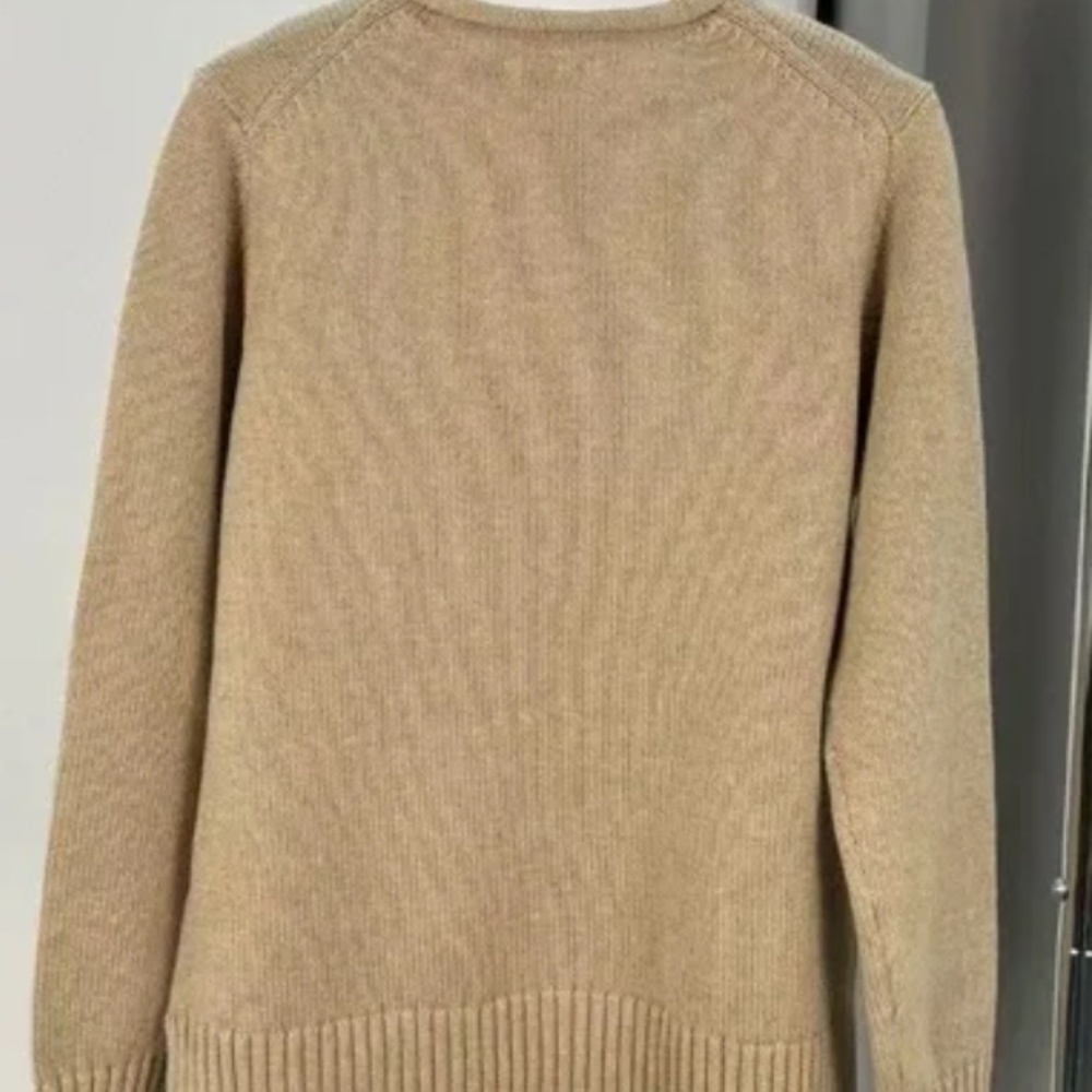 NWOT Polo Ralph Lauren Bear Rolled Neck Tan Cotton Sweater Size US XL - Picture 2 of 6